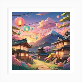 Japanese Village Art Print