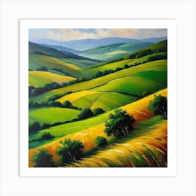 Green Hills 10 Art Print