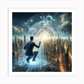 Futuristic Businessman 1 Art Print