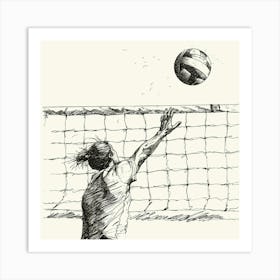 Volleyball Player Hitting The Ball Art Print