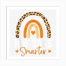 Happy 100th Day Of School 100 Days Smarter Rainbow Leopard Art Print