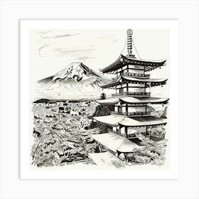 Asian Pagoda 1 Art Print