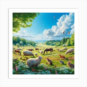 Sommer Animals Art Print