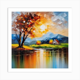 Sunset By The Lake 75 Art Print