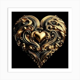 Gold Heart 1 Art Print