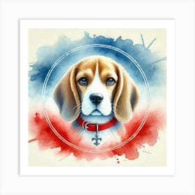 Watercolor Beagle 1 Art Print