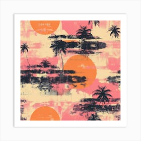 Grunge Palms (6) Art Print