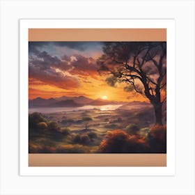 Sunset Painting Art Print