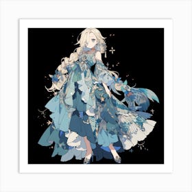 Blue Dress Art Print