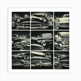 Black And White Cars Art Print