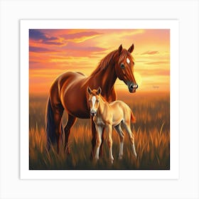 Horse And Foal 3 Art Print