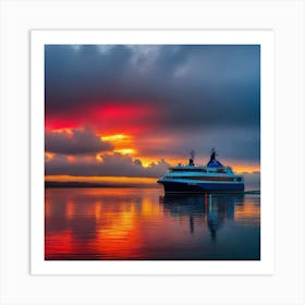 Sunset On A Cruise Ship 11 Art Print