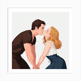 Kissing Couple 3 Art Print