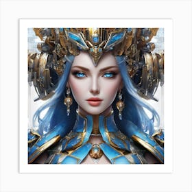 Blue Warrior Art Print