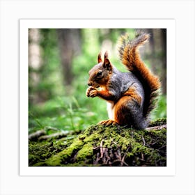 Squirrel In The Forest 6 Art Print