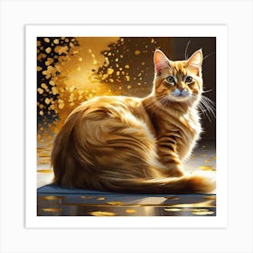 Golden Cat 11 Art Print