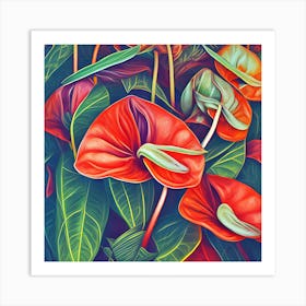 Anthurium Flowers 1 Art Print