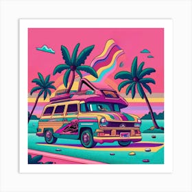 Psychedelic Van Art Print