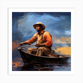 Man In A Boat Art Print