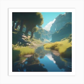 River In The Mountains 8 Art Print