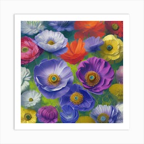 Anemone Flowers 2 Art Print