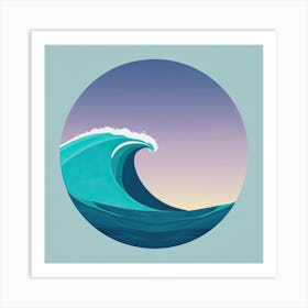 Tsunami Tidal Wave Wave Minimalist Ocean Sea 4 Art Print