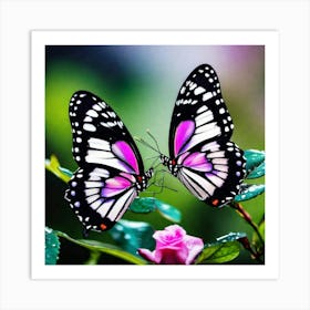 Butterflies On A Flower Art Print