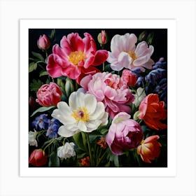 Peonies In A Vase 1 Art Print