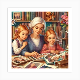 Grandma And Grandkids Art Print