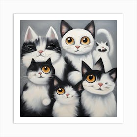 Family Of Cats Art Print