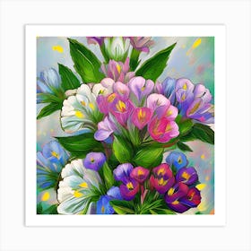 Alstroemeria Flowers 27 Art Print