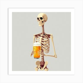 Skeleton Holding A Beer 1 Art Print