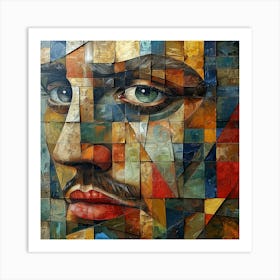 Face Of A Man - Cubism Art Print