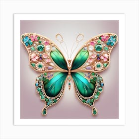 Jeweled Elegance: The Butterfly Effect Art Print