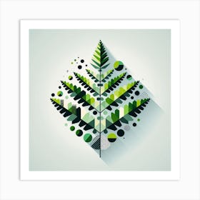 Geometric Art Fern 2 Art Print