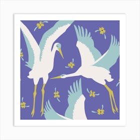 Veri Peri Cranes Square Art Print