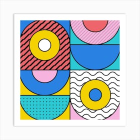 Memphis Futura Pattern 03 Art Print