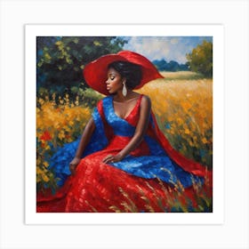 Woman In A Red Dress 4 Art Print