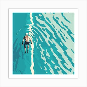 A Swimmer In A Pool Minimal Illustration 1718672260 4 Art Print