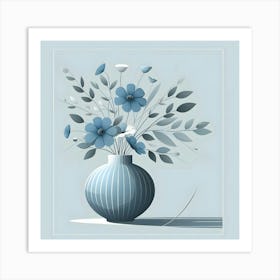 Blue Flowers In A Vase Art Print