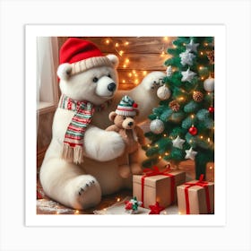 Christmas Teddy Bear Art Print