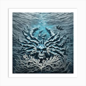 Skeleton In The Water Art Print