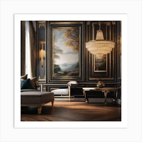 Black And Gold Living Room 4 Art Print