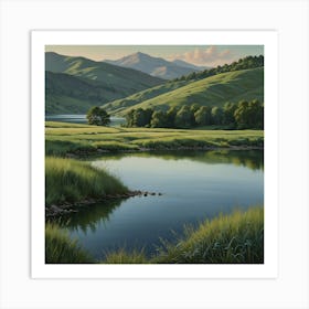 Lake In The Mountains 4 Art Print