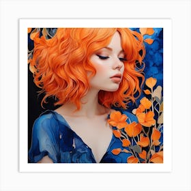 Orange Haired Girl Art Print