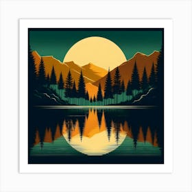 Sunset In The Mountains 3 Art Print