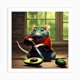 Rat With A Knife Art Print