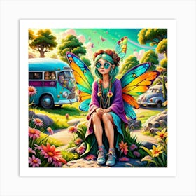 Fairy With A Van Art Print