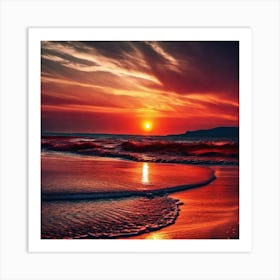 Sunset On The Beach 201 Art Print