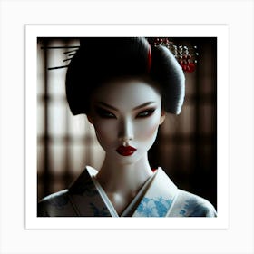 Geisha Creative Illustration Artwork 8 Art Print